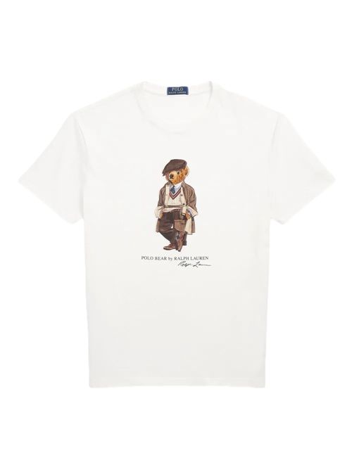 Polo Ralph Lauren T-shirt Polo Bear Polo Ralph Lauren | 710P00085001FA25 DECKWASH WHITE HRTG